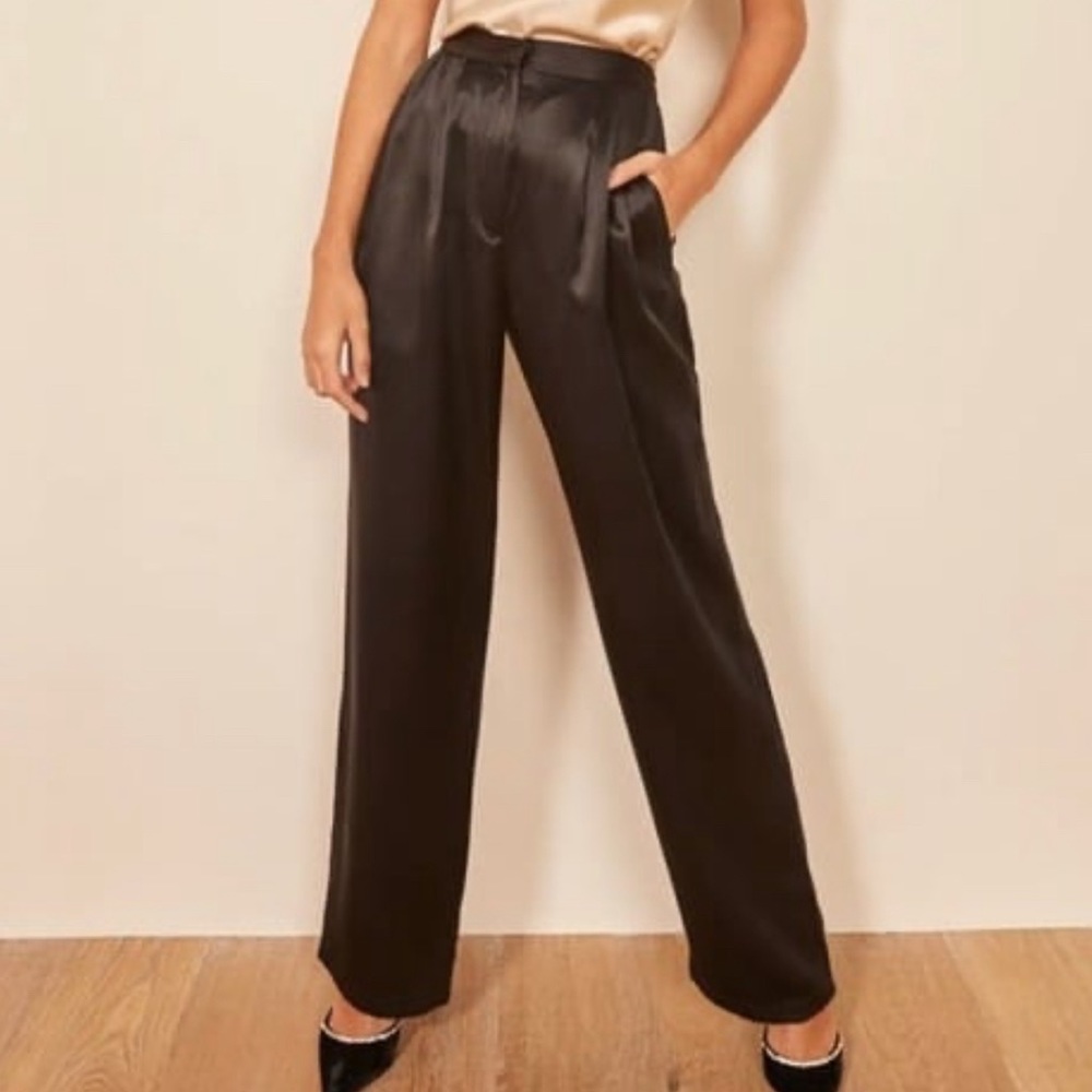 Reformation Chandler High Waist Silk Pants